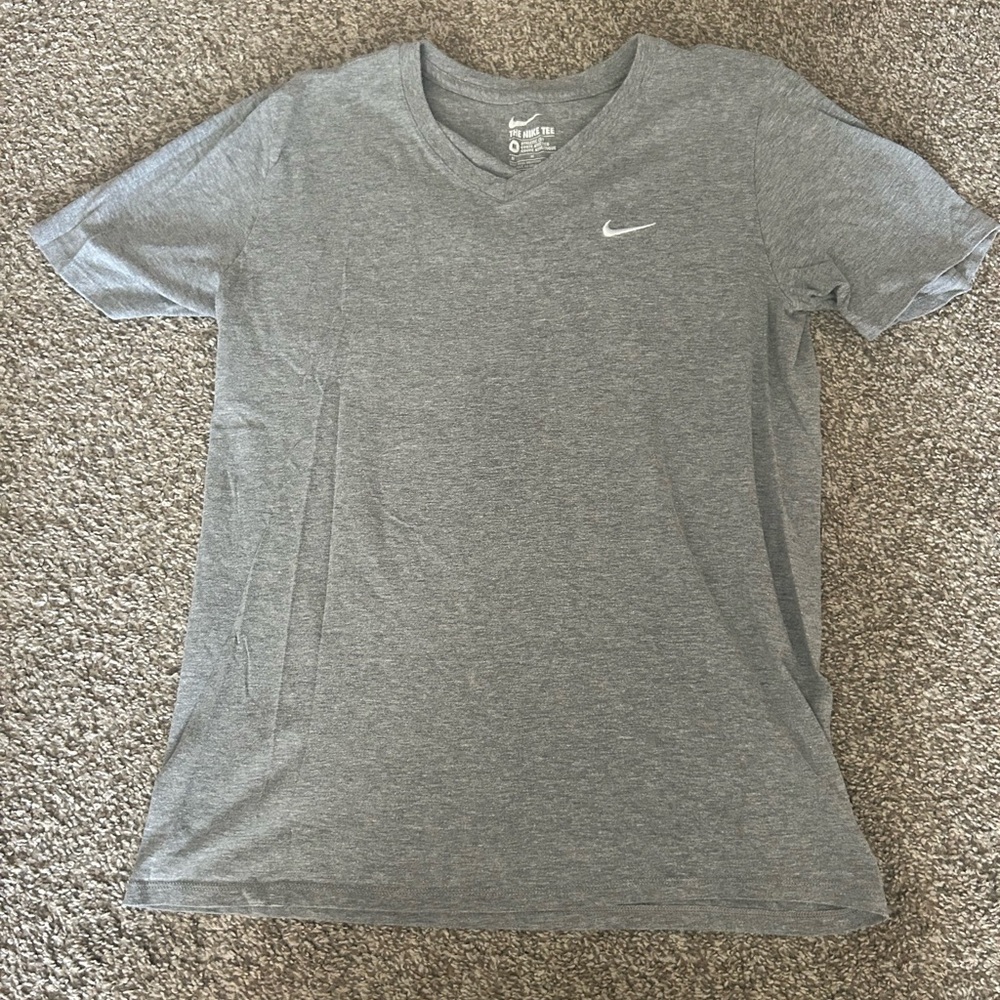 Nike Heather Gray V-Neck Tee